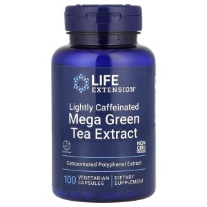 Lightly Caffeinated Mega Green Tea Extract, 60 Vegetarian Capsules của Life Extension