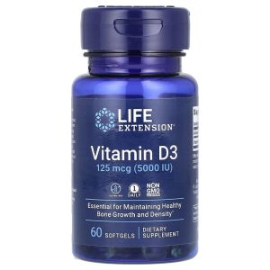 Vitamin D3, 250 mcg (10,000 IU), 60 Softgels của Life Extension