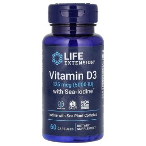 Vitamin D3 with Sea Iodine, 60 Tablets của Life Extension